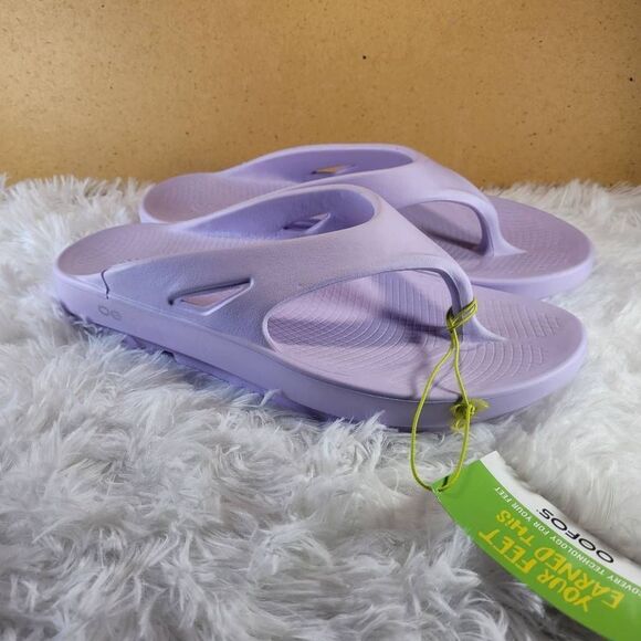 Oofos OOriginal Unisex Lavender Flip Flops- Size M13/W15- NWT - Picture 3 of 9